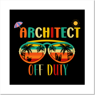 Architect Off Duty-Retro Vintage Sunglasses Beach vacation sun Posters and Art